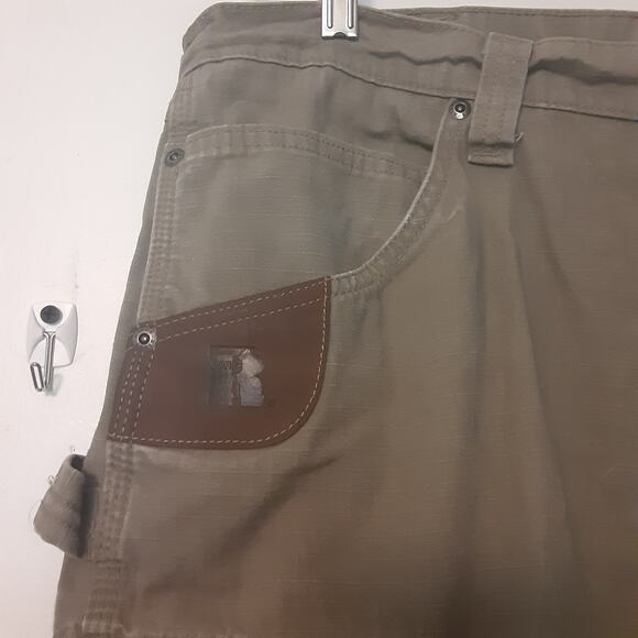 Wrangler RIGGS Workwear Mens 40x32 Canvas Double Front Knee Cargo Pants Brown - Picture 2 of 11